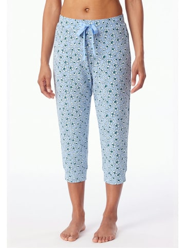 Schiesser Pyjama-Hose in Hellblau/ Weiß
