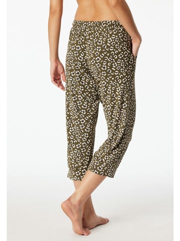 Schiesser Pyjamabroek olijfgroen/crème
