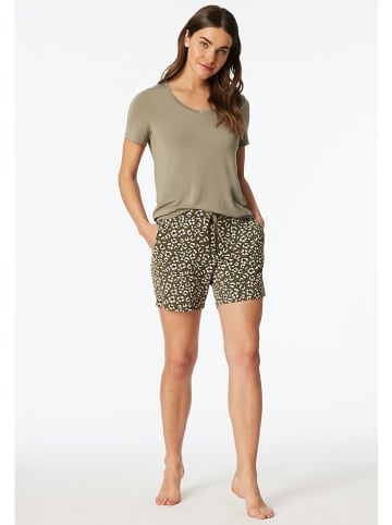 Schiesser Pyjamashorts kaki/crème