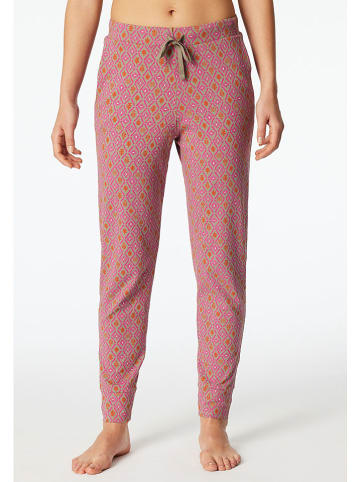 Schiesser Pyjama-Hose in Oliv/ Pink