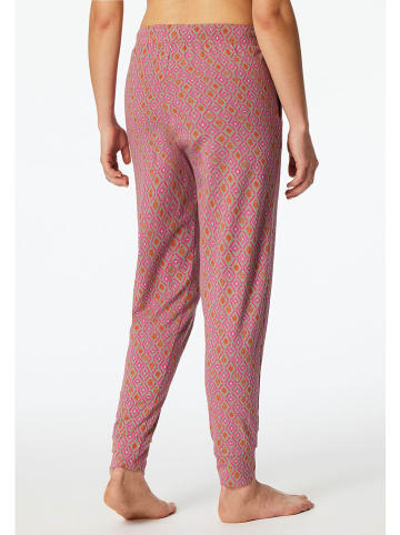 Schiesser Pyjama-Hose in Oliv/ Pink