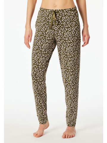 Schiesser Pyjamabroek olijfgroen/zandkleurig