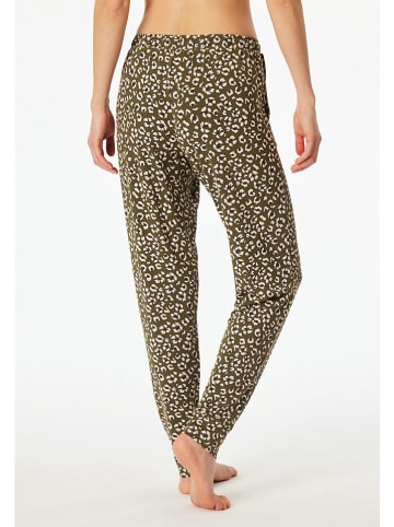 Schiesser Pyjamabroek olijfgroen/zandkleurig