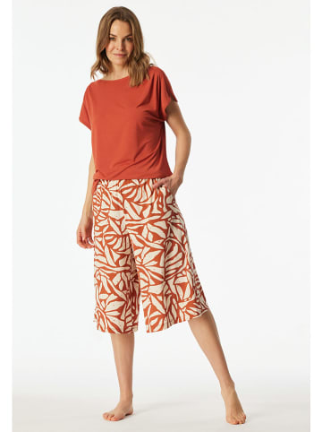 Schiesser Pyjama terracotta/crème