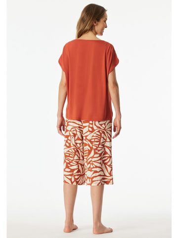 Schiesser Pyjama terracotta/crème