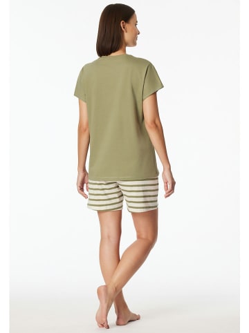 Schiesser Pyjama in Oliv