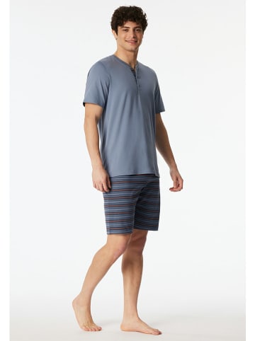 Schiesser Pyjama blauwgrijs
