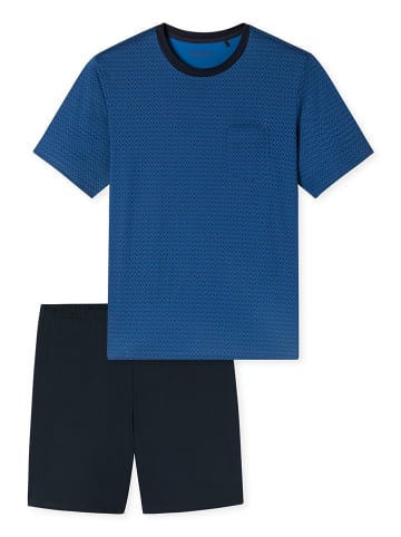 Schiesser Pyjama blauw/zwart