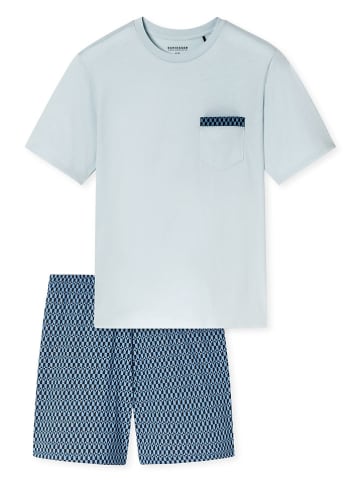 Schiesser Pyjama lichtblauw/blauw