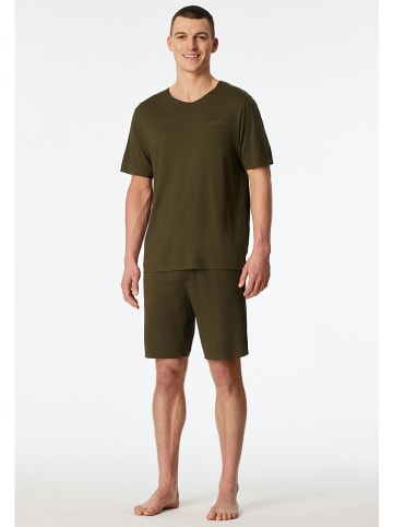 Schiesser Pyjama in Oliv