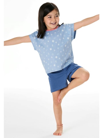 Schiesser Pyjama lichtblauw/blauw