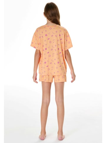 Schiesser Pyjama abrikooskleurig/paars