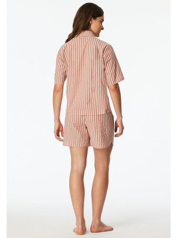 Schiesser Pyjama oudroze/wit