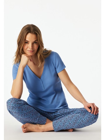 Schiesser Pyjama-Oberteil in Hellblau