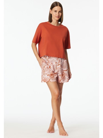 Schiesser Pyjama-Oberteil in Terracotta