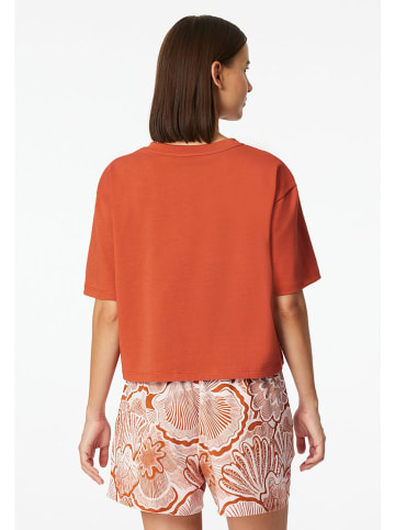 Schiesser Pyjama-Oberteil in Terracotta