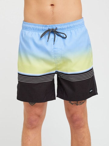 Rip Curl Badeshorts "Radial Line Volley" in Hellblau/ Gelb/ Schwarz