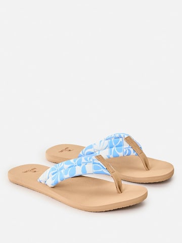Rip Curl Zehentrenner "Freedom Plush Bloom" in Hellblau/ Beige/ Weiß