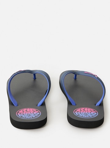 Rip Curl Japonki "Wetty Fade Bloom" w kolorze niebiesko-czarnym
