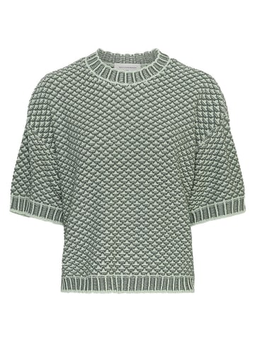 MOSS COPENHAGEN Sweter "Catina" w kolorze zielono-białym