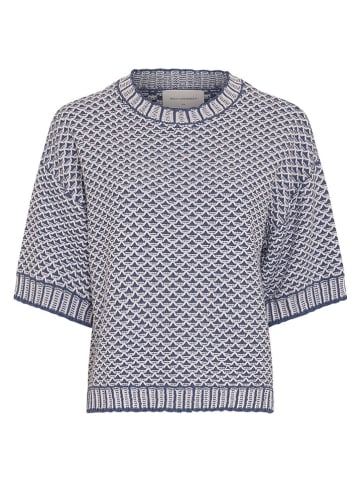 MOSS COPENHAGEN Sweter "Catina" w kolorze niebiesko-białym