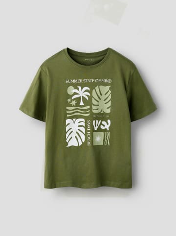 name it 2-delige set: shirts "Joel" kaki/wit