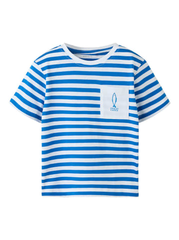 name it Shirt "Jesper" blauw/wit