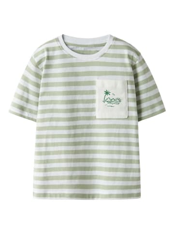 name it Shirt "Jesper" wit/kaki