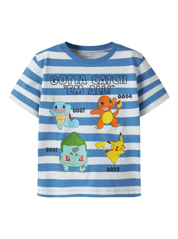 name it Shirt "Malone" in Hellblau/ Weiß