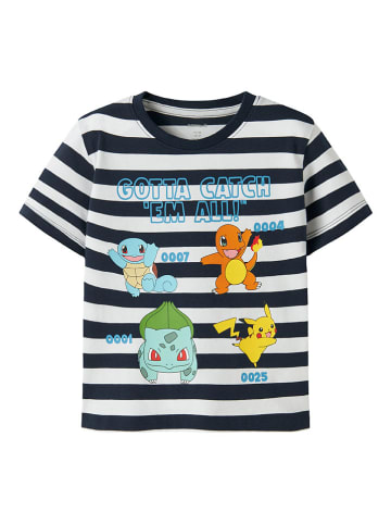 name it Shirt "Malone" in Weiß/ Dunkelblau