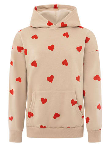 Zwillingsherz Bluza "Hearts" w kolorze beżowym