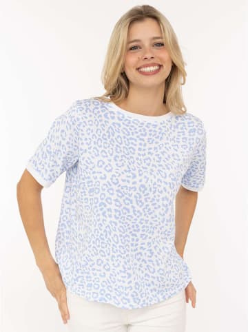 Zwillingsherz Shirt wit/lichtblauw