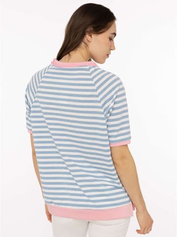 Zwillingsherz Shirt "Streifen & Herz" lichtblauw