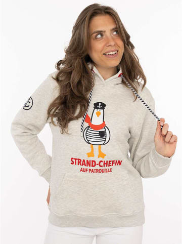 Zwillingsherz Hoodie "Strand-Chefin" in Creme