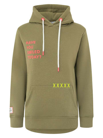 Zwillingsherz Hoodie "Smile Cross" in Khaki