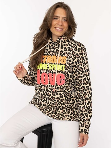 Zwillingsherz Hoodie "AOP Leo Strong" beige