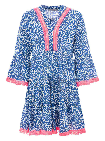 Zwillingsherz Kleid "Flower Layout" in Blau