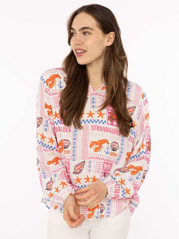 Zwillingsherz Blouse "Strandglück" crème/meerkleurig