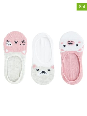 COOL CLUB 3er-Set: Socken in Rosa/ Weiß