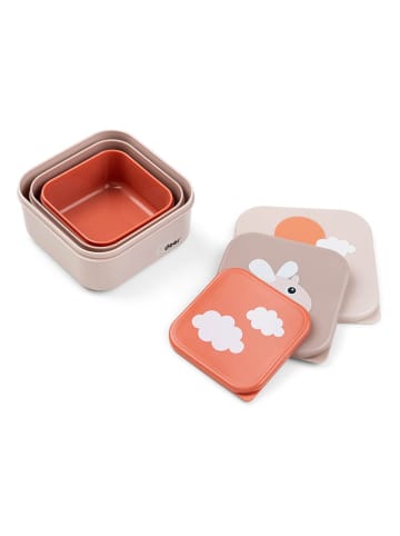 done by deer 3er-Set: Lunchboxen "Happy Clouds" in Rosa/ Rot