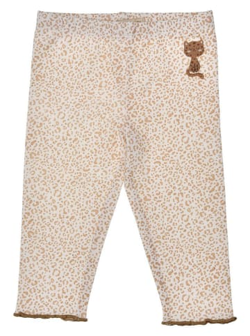 Bondi Legginsy "Leoallover" w kolorze beżowym