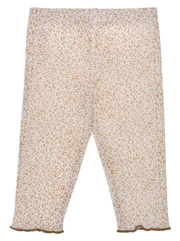Bondi Legginsy "Leoallover" w kolorze beżowym