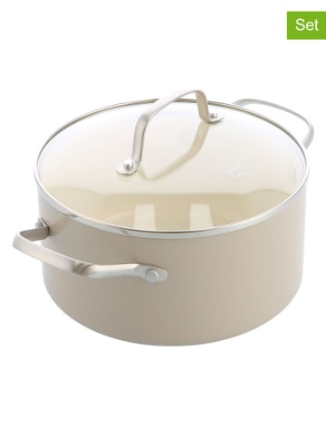 Green Chef 2tlg. Set: Kochtopf "Nordics" in Taupe - Ø 20 cm