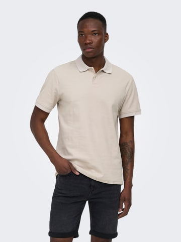 ONLY & SONS Koszulka polo "Onsben" w kolorze beżowym
