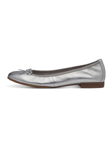 Tamaris Leder-Ballerinas in Silber