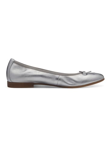 Tamaris Leder-Ballerinas in Silber
