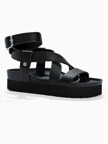 BACKSUN Leren sandalen "Mykonos" zwart
