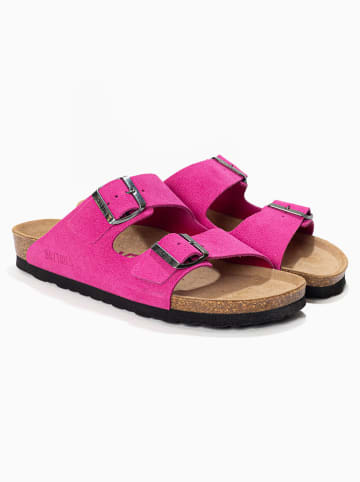 BACKSUN Leren slippers "Atlas" roze