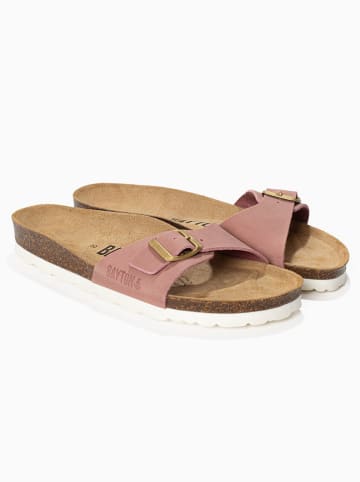 BACKSUN Leder-Pantoletten "Zephyr" in Rosa