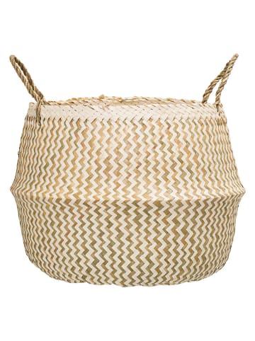 Bloomingville Aufbewahrungskorb "Floria" in Beige - (H)34 x Ø 42 cm 
